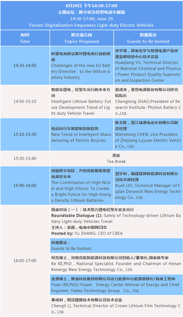 最新議程 | 2022輕型電動車用鋰電池技術及應用國際峰會（BLEV2022）